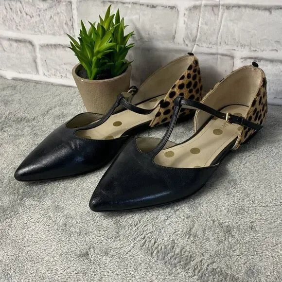 Boden Leopard Print Black Sienna Flats Size 37 - Picture 2 of 12